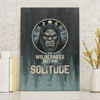 Bigfoot Wilderness Solitude Canvas Wall Art Cryptid Forest Graphic In Distressed Vintage Style