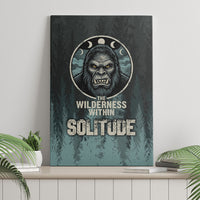 Bigfoot Wilderness Solitude Canvas Wall Art Cryptid Forest Graphic In Distressed Vintage Style