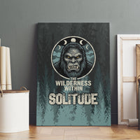 Bigfoot Wilderness Solitude Canvas Wall Art Cryptid Forest Graphic In Distressed Vintage Style