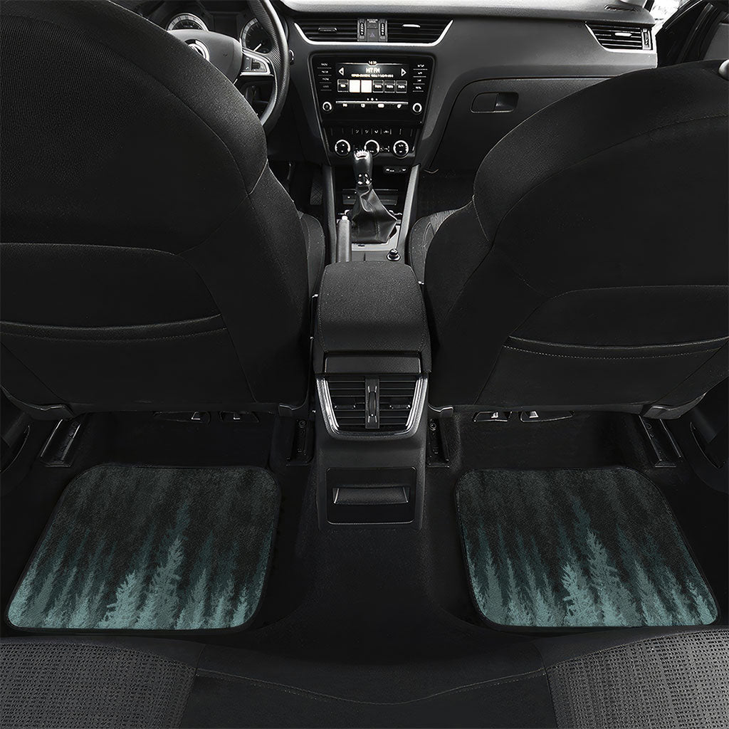 Bigfoot Wilderness Solitude Car Mats Cryptid Forest Graphic In Distressed Vintage Style