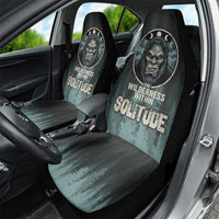 Bigfoot Wilderness Solitude Car Seat Cover Cryptid Forest Graphic In Distressed Vintage Style