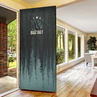 Bigfoot Wilderness Solitude Door Cover Cryptid Forest Graphic In Distressed Vintage Style