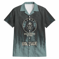 Bigfoot Wilderness Solitude Hawaiian Shirt Cryptid Forest Graphic In Distressed Vintage Style