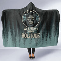 Bigfoot Wilderness Solitude Hooded Blanket Cryptid Forest Graphic In Distressed Vintage Style