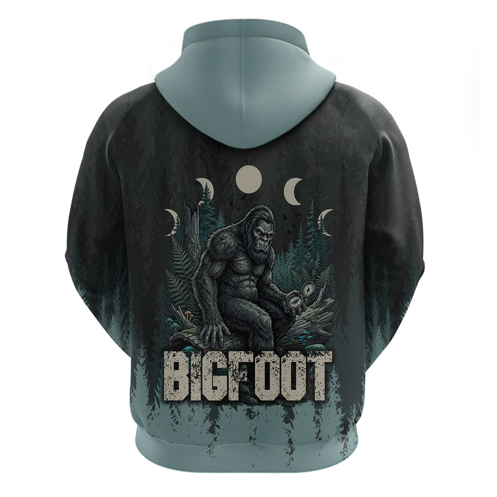 Bigfoot Wilderness Solitude Hoodie Cryptid Forest Graphic In Distressed Vintage Style