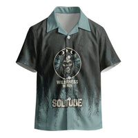 Bigfoot Wilderness Solitude Kid Hawaiian Shirt Cryptid Forest Graphic In Distressed Vintage Style