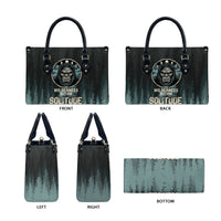 Bigfoot Wilderness Solitude Leather Bag Cryptid Forest Graphic In Distressed Vintage Style