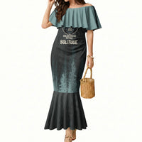 Bigfoot Wilderness Solitude Mermaid Dress Cryptid Forest Graphic In Distressed Vintage Style