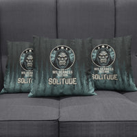 Bigfoot Wilderness Solitude Pillow Cover Cryptid Forest Graphic In Distressed Vintage Style