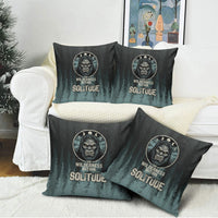 Bigfoot Wilderness Solitude Pillow Cover Cryptid Forest Graphic In Distressed Vintage Style