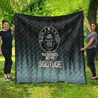 Bigfoot Wilderness Solitude Quilt Cryptid Forest Graphic In Distressed Vintage Style