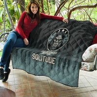 Bigfoot Wilderness Solitude Quilt Cryptid Forest Graphic In Distressed Vintage Style
