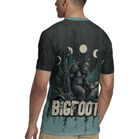 Bigfoot Wilderness Solitude Rugby Jersey Cryptid Forest Graphic In Distressed Vintage Style