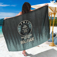 Bigfoot Wilderness Solitude Sarong Cryptid Forest Graphic In Distressed Vintage Style