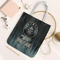 Bigfoot Wilderness Solitude Tote Bag Cryptid Forest Graphic In Distressed Vintage Style