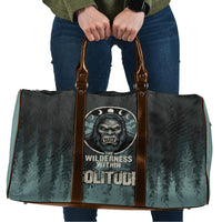 Bigfoot Wilderness Solitude Travel Bag Cryptid Forest Graphic In Distressed Vintage Style