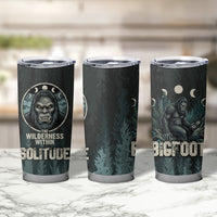 Bigfoot Wilderness Solitude Tumbler Cup Cryptid Forest Graphic In Distressed Vintage Style