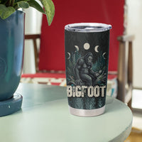 Bigfoot Wilderness Solitude Tumbler Cup Cryptid Forest Graphic In Distressed Vintage Style