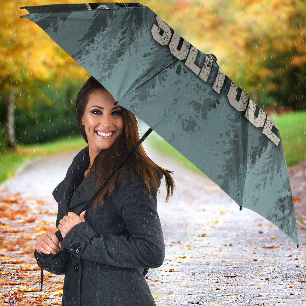 Bigfoot Wilderness Solitude Umbrella Cryptid Forest Graphic In Distressed Vintage Style