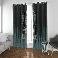 Bigfoot Wilderness Solitude Window Curtain Cryptid Forest Graphic In Distressed Vintage Style