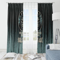 Bigfoot Wilderness Solitude Window Curtain Cryptid Forest Graphic In Distressed Vintage Style