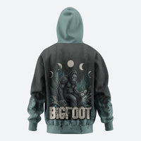 Bigfoot Wilderness Solitude Zip Hoodie Cryptid Forest Graphic In Distressed Vintage Style