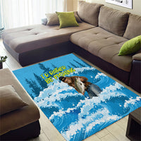 Bigfoot Sasquatch I'd Rather Be Fishing Area Rug Funny Angler Humorous Outdoors Graphic Art