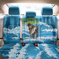 Bigfoot Sasquatch I'd Rather Be Fishing Back Car Seat Cover Funny Angler Humorous Outdoors Graphic Art