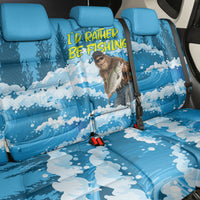 Bigfoot Sasquatch I'd Rather Be Fishing Back Car Seat Cover Funny Angler Humorous Outdoors Graphic Art