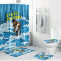 Bigfoot Sasquatch I'd Rather Be Fishing Bathroom Set Funny Angler Humorous Outdoors Graphic Art