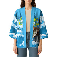 Bigfoot Sasquatch I'd Rather Be Fishing Kimono Funny Angler Humorous Outdoors Graphic Art