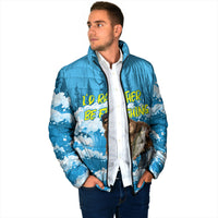 Bigfoot Sasquatch I'd Rather Be Fishing Padded Jacket Funny Angler Humorous Outdoors Graphic Art