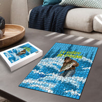 Bigfoot Sasquatch I'd Rather Be Fishing Puzzle Funny Angler Humorous Outdoors Graphic Art