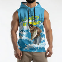 Bigfoot Sasquatch I'd Rather Be Fishing Sleeveless Hoodie Funny Angler Humorous Outdoors Graphic Art