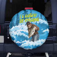 Bigfoot Sasquatch I'd Rather Be Fishing Spare Tire Cover Funny Angler Humorous Outdoors Graphic Art