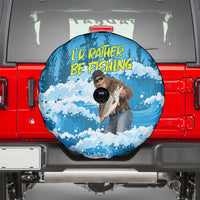Bigfoot Sasquatch I'd Rather Be Fishing Spare Tire Cover Funny Angler Humorous Outdoors Graphic Art