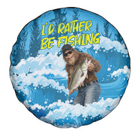 Bigfoot Sasquatch I'd Rather Be Fishing Spare Tire Cover Funny Angler Humorous Outdoors Graphic Art