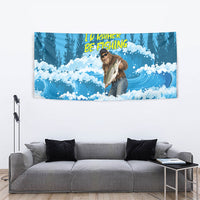 Bigfoot Sasquatch I'd Rather Be Fishing Tapestry Funny Angler Humorous Outdoors Graphic Art