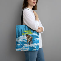Bigfoot Sasquatch I'd Rather Be Fishing Tote Bag Funny Angler Humorous Outdoors Graphic Art