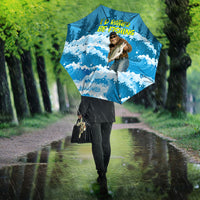 Bigfoot Sasquatch I'd Rather Be Fishing Umbrella Funny Angler Humorous Outdoors Graphic Art