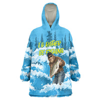 Bigfoot Sasquatch I'd Rather Be Fishing Wearable Blanket Hoodie Funny Angler Humorous Outdoors Graphic Art