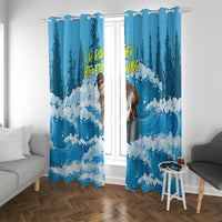 Bigfoot Sasquatch I'd Rather Be Fishing Window Curtain Funny Angler Humorous Outdoors Graphic Art
