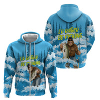 Bigfoot Sasquatch I'd Rather Be Fishing Zip Hoodie Funny Angler Humorous Outdoors Graphic Art