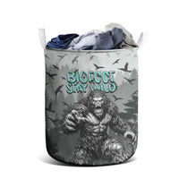 Bigfoot Stay Wild I Hate People Laundry Basket Angry Sasquatch Distressed Forest Dark Fantasy