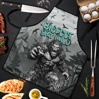 Bigfoot Stay Wild I Hate People Apron Angry Sasquatch Distressed Forest Dark Fantasy