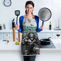 Bigfoot Stay Wild I Hate People Apron Angry Sasquatch Distressed Forest Dark Fantasy