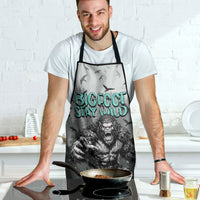 Bigfoot Stay Wild I Hate People Apron Angry Sasquatch Distressed Forest Dark Fantasy