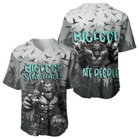 Bigfoot Stay Wild I Hate People Baseball Jersey Angry Sasquatch Distressed Forest Dark Fantasy
