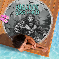 Bigfoot Stay Wild I Hate People Beach Blanket Angry Sasquatch Distressed Forest Dark Fantasy