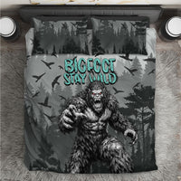 Bigfoot Stay Wild I Hate People Bedding Set Angry Sasquatch Distressed Forest Dark Fantasy